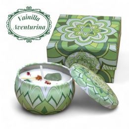 Vela mineral Aventurina y Vainilla